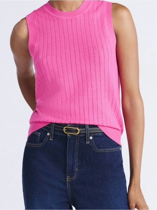 Free Assembly Sweaters - Sleeveless Pink Cable Knit Sweater,  Free Assembly NWT S, crewneck pullover